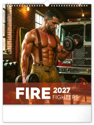 Nástěnný kalendář Dreamy Firefighters 2027, 30 x 34 cm - 