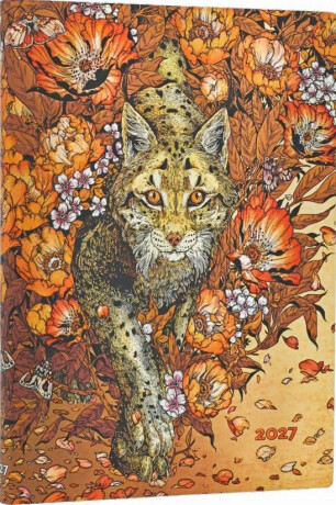 Diář Paperblanks 2027 Lynx Rising Midi Horizontal - 12M, Midi, horizontální - 