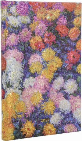 Diář Paperblanks 2027 Monet’s Chrysanthemums Mini Horizontal - 12M, Mini, horizontální - 