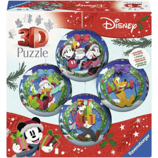 Puzzle ozdoby Disney Vánoce, sada 4x54 dílků - 