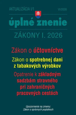 Aktualizácia I/1 2026 – daňové a účtovné zákony - 