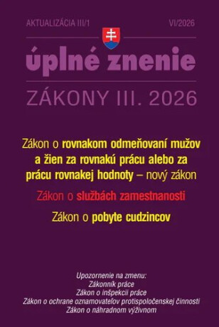Aktualizácia III/1 2026 – Služby zamestnanosti a zamestnávanie - 
