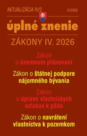 Aktualizácia IV/2 2026 – Stavebný zákon – územné plánovanie - 