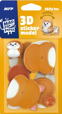 3D Sticker Model wobbler Akita Inu - 