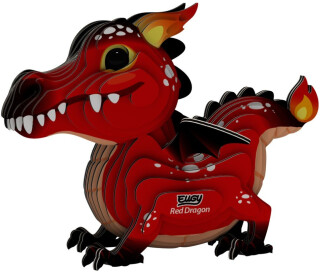 EUGY Červený drak 3D kartonová skládačka - 
