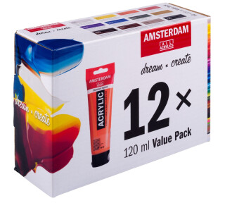 Sada akrylových barev Amsterdam Standard - 12 × 120 ml - 