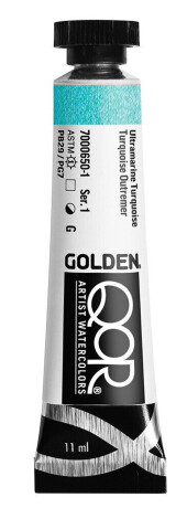 Akvarelová barva Golden QoR 11 ml - Ultramarin Turquoise 0650 - 