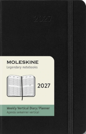 Diář MOLESKINE 2027 vertikální týden tvrdý černý S - 