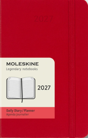 Diář MOLESKINE 2027 denní tvrdý červený S - 