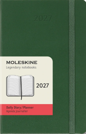 Diář MOLESKINE 2027 denní tvrdý tm. zelený S - 