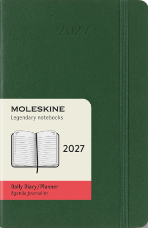 Diář MOLESKINE 2027 denní měkký tm. zelený S - 