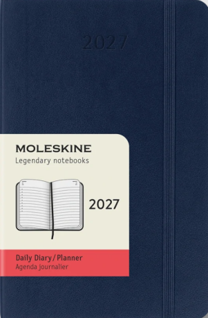 Diář MOLESKINE 2027 denní měkký modrý S - 