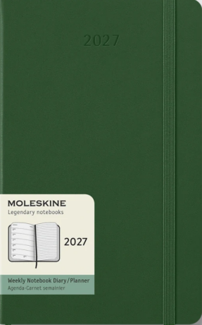 Diář MOLESKINE 2027 týdenní tvrdý tm. zelený L - 