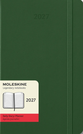 Diář MOLESKINE 2027 denní tvrdý tm.zelený L - 