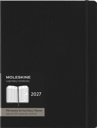 Diář MOLESKINE 2027 vertik.týden tvrdý PRO černýXL - 