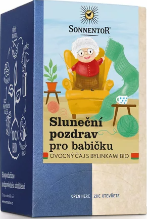 Sluneční pozdrav pro babičku bio, ovocný čaj s bylinkami - 