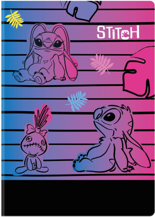 Sešit A5 32 l. čtverečkovaný Disney černý Stitch vzor 3 - 