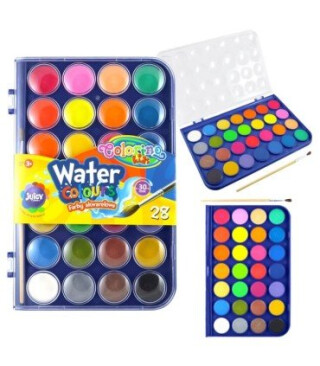 Vodové barvy Colorino Kids velká tableta 28 barev - 