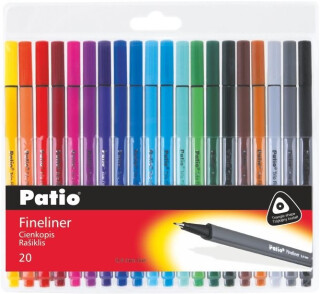 Trojhranné tenké fixy Trio Fineliner Patio 20 barev - 
