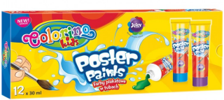 Temperové barvy v tubě, Colorino Kids 30 ml 12 barev - 