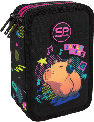 Trojkomorové vybavené Penál Coolpack Jumper 3 Capybara Music - 