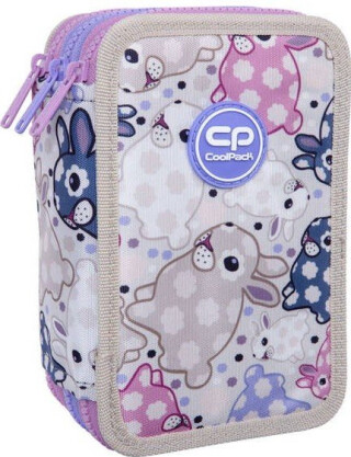 Tříkomorový penál s vybavením Coolpack Jumper 3 bílý Bunny - 