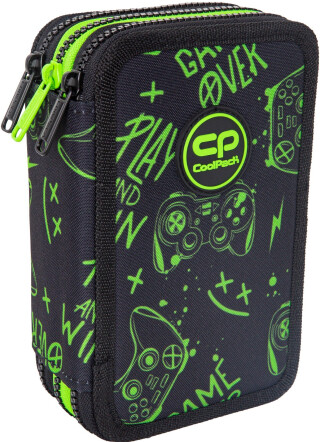 Tříkomorový penál s vybavením Coolpack Jumper 3 game night - 