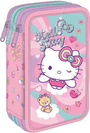 Tříkomorový vybavený penál Hello Kitty Jumper 3 růžový 1 - 