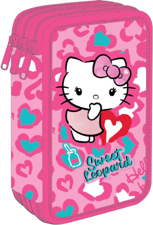Tříkomorový vybavený penál Hello Kitty Jumper 3 růžový 2 - 