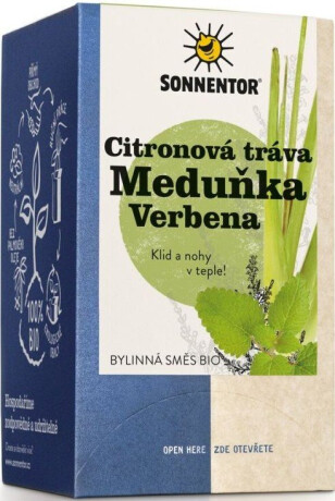 Citrovoná tráva Meduňka Verbena bio (čaj bio, bylinná směs, porcovaná, 21,6 g) - 