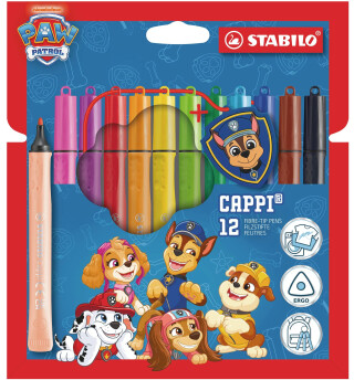 Vláknový fix - STABILO Cappi PAW Patrol - 12 ks sada - s Chaseovým policejním odznakem - 