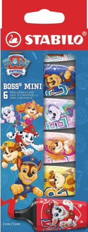 STABILO BOSS MINI PAW Patrol 6ks - potisk Chase, Marshall, Rubble, Skye, Everest a Liberty - 