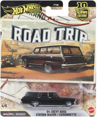 Hot Wheels Premium '64 Chevy Nova Station Wagon Road Trip Car Culture - 