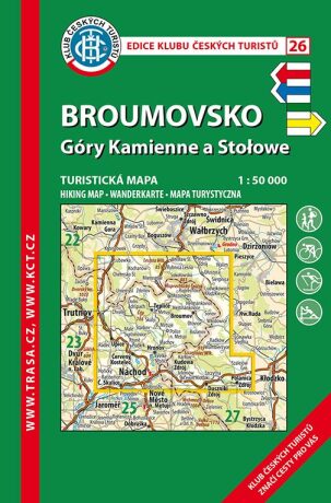 KČT 26 Broumovsko, Góry Kamienne a Stolowe1:50 000/turistická mapa - neuveden