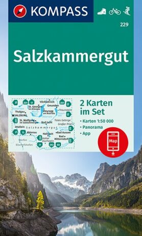 Salzkammergut 1:50 000 / sada 2 turistických map KOMPASS 229 - neuveden