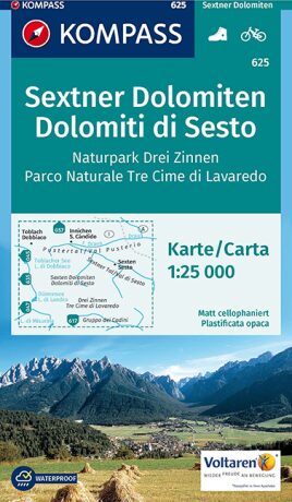 Sextner Dolomiten, Naturpark Drei Zinnen, Dolomiti di Sesto, Parco Naturale Tre Cime 1:25 000 / turistická mapa KOMPASS 625 - neuveden