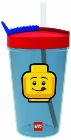 LEGO ICONIC Classic kelímek s brčkem - červená/modrá - neuveden