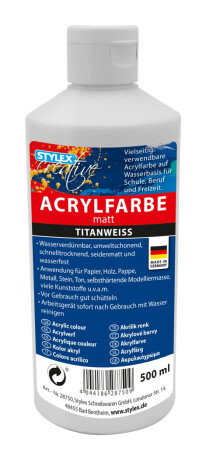 Akrylová barva 500ml bílá matná - 