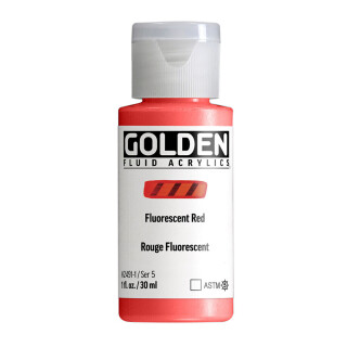 Akrylová barva Golden Fluid 30 ml - Fluorescent Red 2491 - 