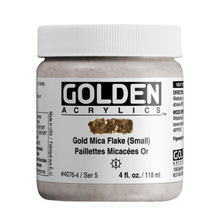 Akrylová barva Golden Heavy Body 118 ml - Gold Mica Flake Small 4076 - 
