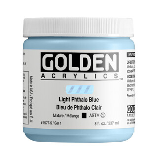 Akrylová barva Golden Heavy Body 237 ml - 1577 Light Phthalo Blue - 