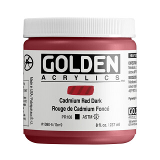 Akrylová barva Golden Heavy Body 237 ml - Cadmium Red Dark 1080 - 