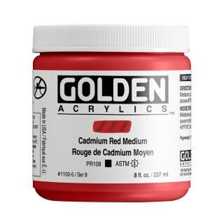 Akrylová barva Golden Heavy Body 237 ml - Cadmium Red Medium 1100 - 