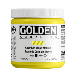 Akrylová barva Golden Heavy Body 237 ml - Cadmium Yellow Medium 1130 - 