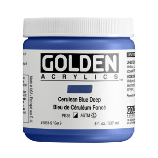 Akrylová barva Golden Heavy Body 237 ml - Cerulean Blue Deep 1051 - 