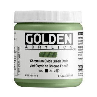 Akrylová barva Golden Heavy Body 237 ml - Chromium Oxide Green Dark 1061 - 