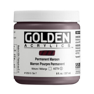 Akrylová barva Golden Heavy Body 237 ml - Permanent Maroon 1252 - 