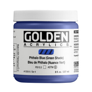 Akrylová barva Golden Heavy Body 237 ml - Phthalo Blue (Green Shade) 1255 - 