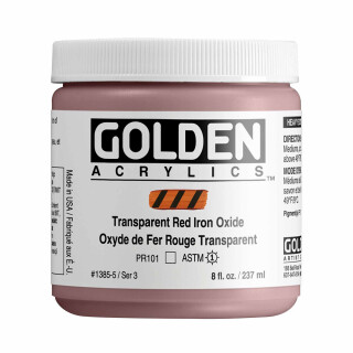 Akrylová barva Golden Heavy Body 237 ml - Transparent Red Iron Oxide 1385 - 
