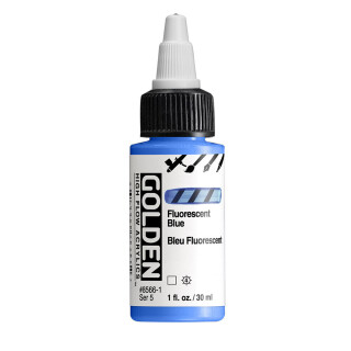 Akrylová barva Golden High Flow 30 ml - Fluorescent Blue 8566 - 